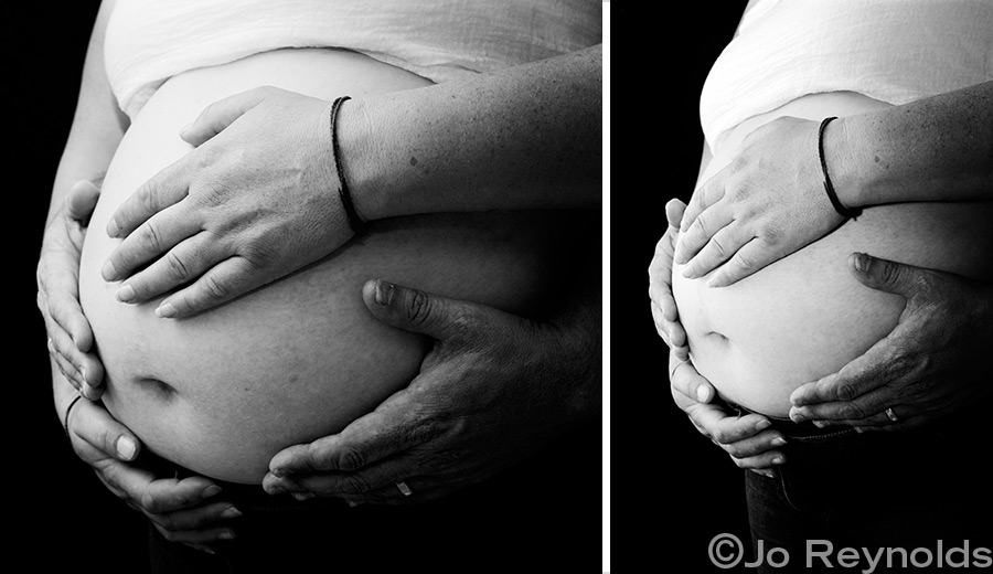 Belly with Dad's Hands - Adelaide pregnancy photography